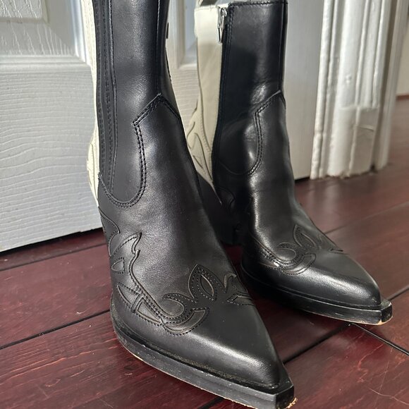 Dolce Vita Beaux Boot: Size 7, Black and White Leather - Picture 7 of 8